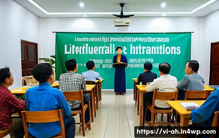 협동조합의 회원 모집 방법 - A vibrant community workshop scene in rural Vietnam, featuring a diverse group of adults attentively...