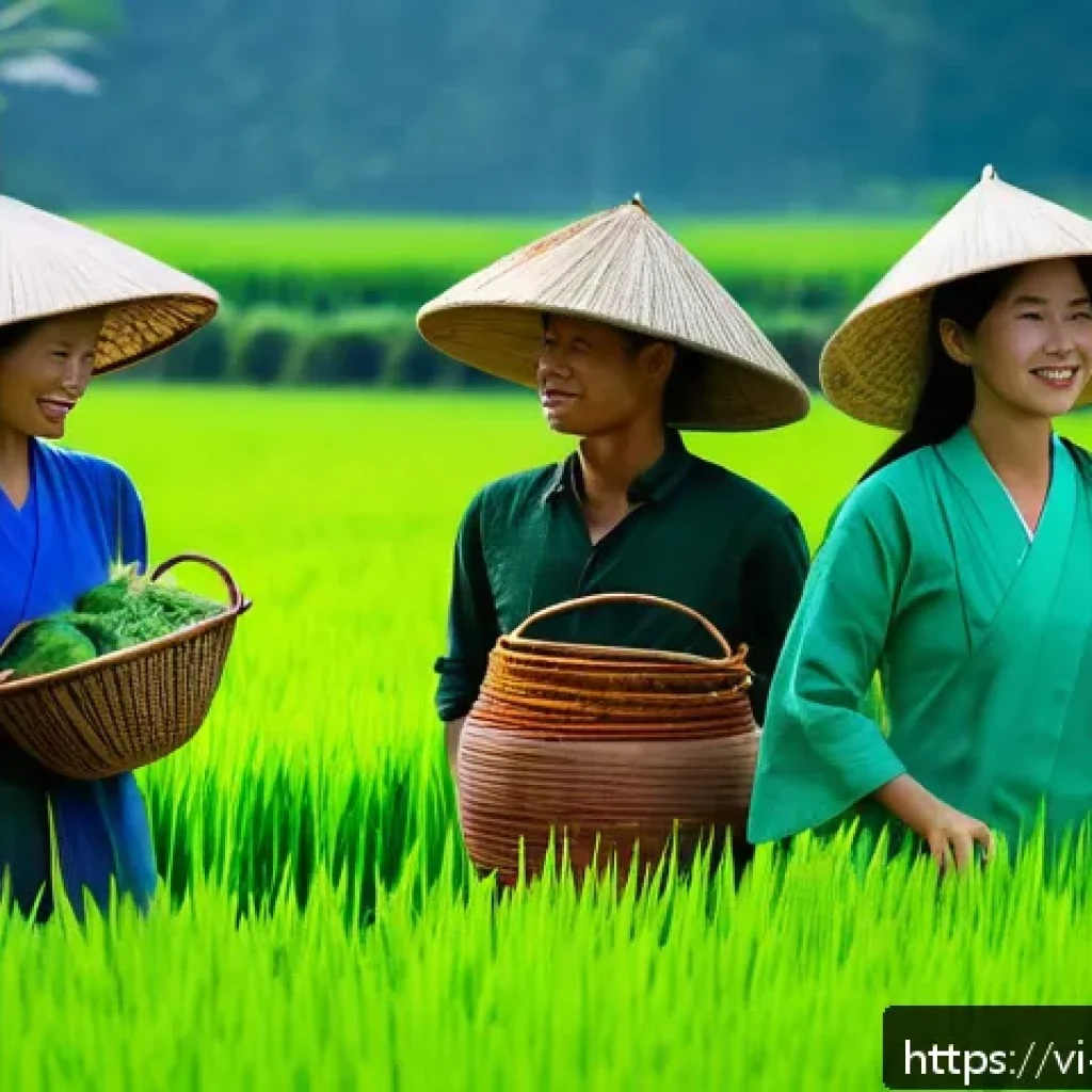 협동조합 설립 절차 완벽 정리 - A vibrant Vietnamese rural agricultural cooperative scene during the daytime, featuring diverse adul...