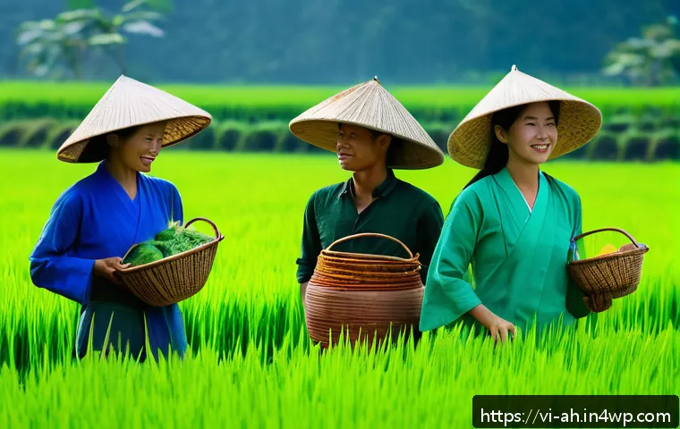 협동조합 설립 절차 완벽 정리 - A vibrant Vietnamese rural agricultural cooperative scene during the daytime, featuring diverse adul...