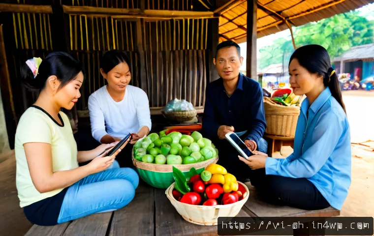 Home 17 협동조합 창업과 사회적 기업 비교 - Photorealistic cooperative startup scene in Vietnam, diverse adult neighborhood members seated aroun...